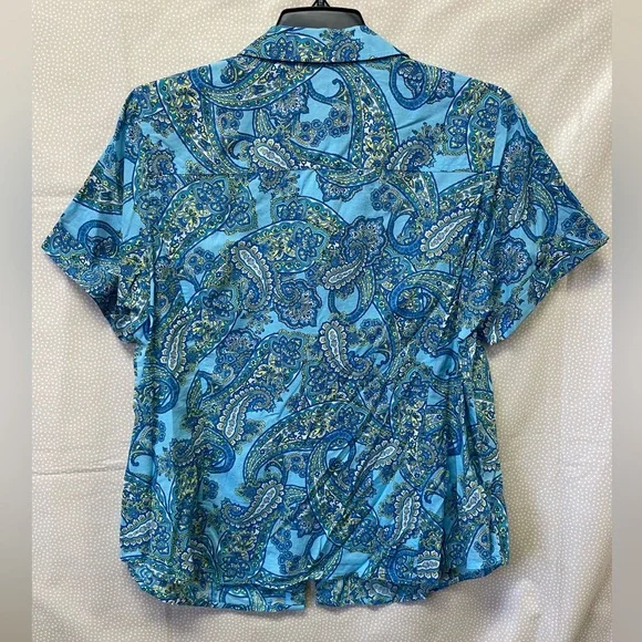 Jones New York Blue Tidepool Paisley Button Down NWT - Picture 6 of 7